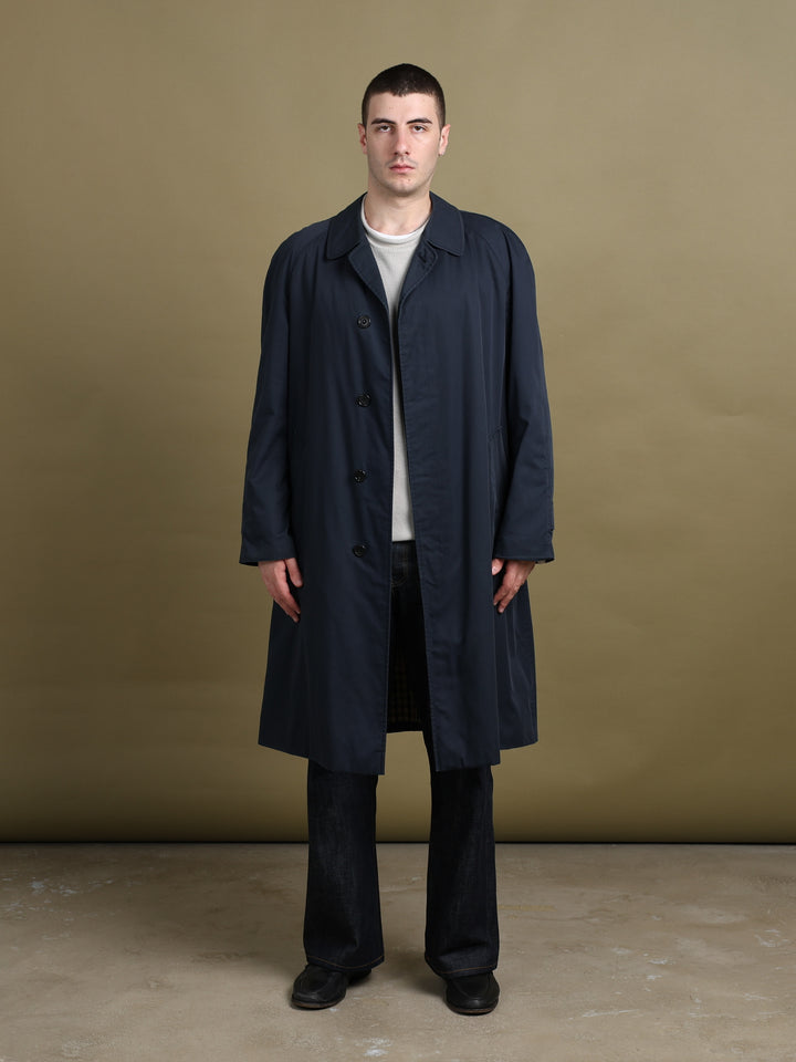 Aquascutum Trench Coat Navy Men's L - front