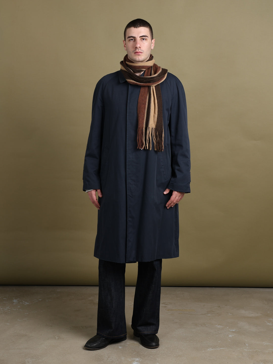 Aquascutum Trench Coat Navy Men's L - styled