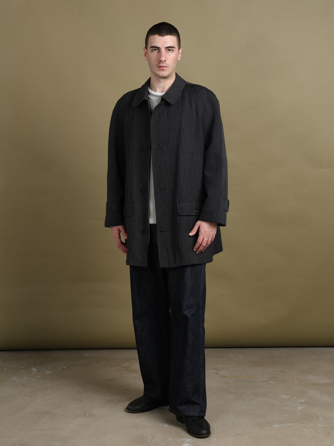 Aquascutum Mid-Length Jacket Grey Men's L - front