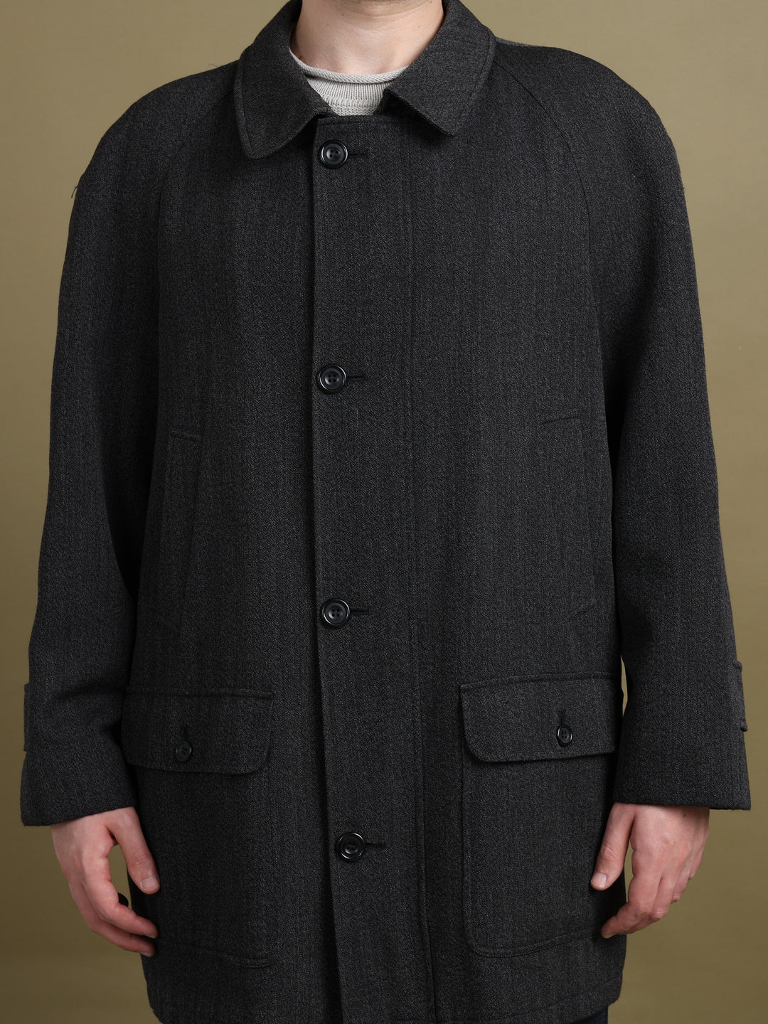 Aquascutum Mid-Length Jacket Grey Men's L - detail 3