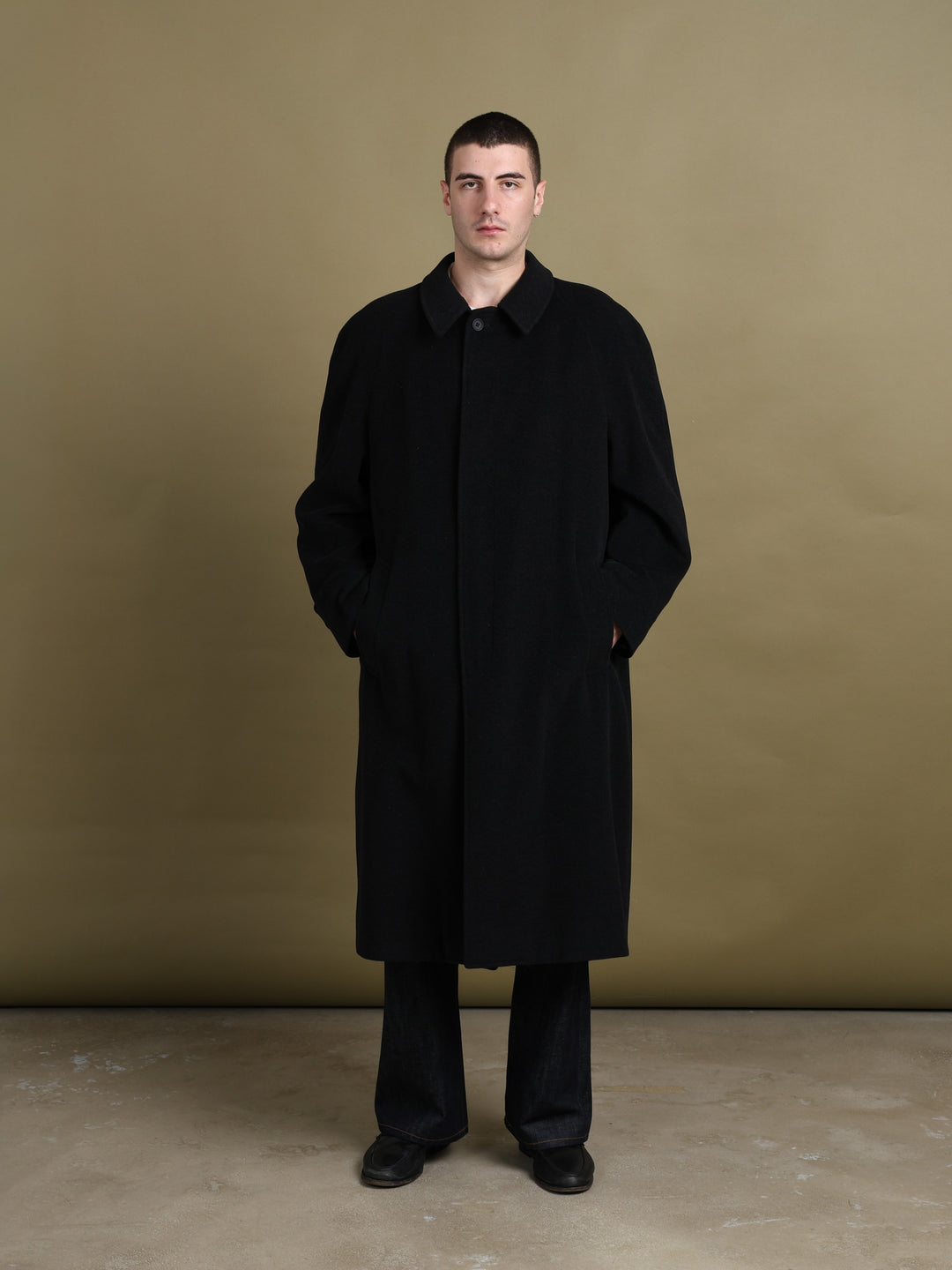 Giorgio Armani Overcoat Black Men's XL - back
