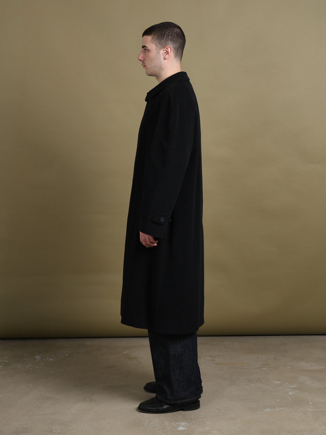 Giorgio Armani Overcoat Black Men's XL - fabric detail