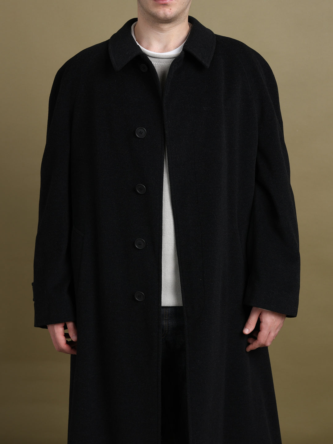 Giorgio Armani Overcoat Black Men's XL - detail 2