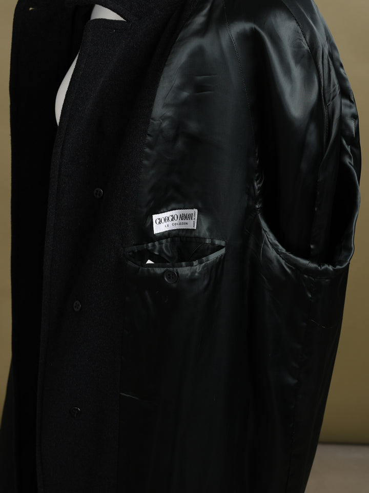 Giorgio Armani Overcoat Black Men's XL - detail 4
