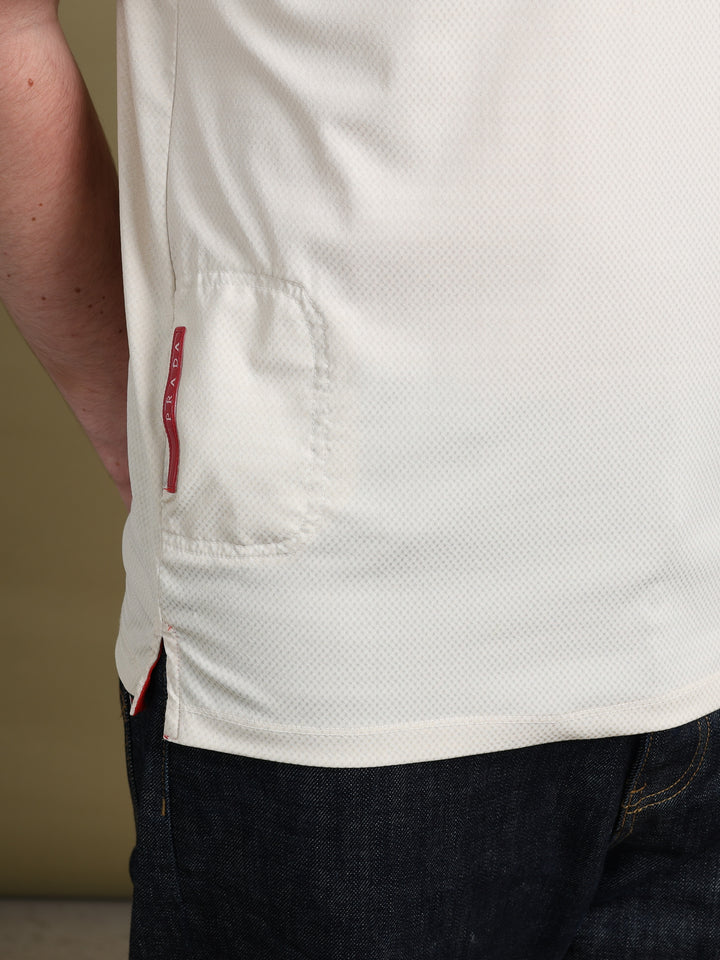 Prada Asymmetric Button Polo Beige Men's L - detail 1