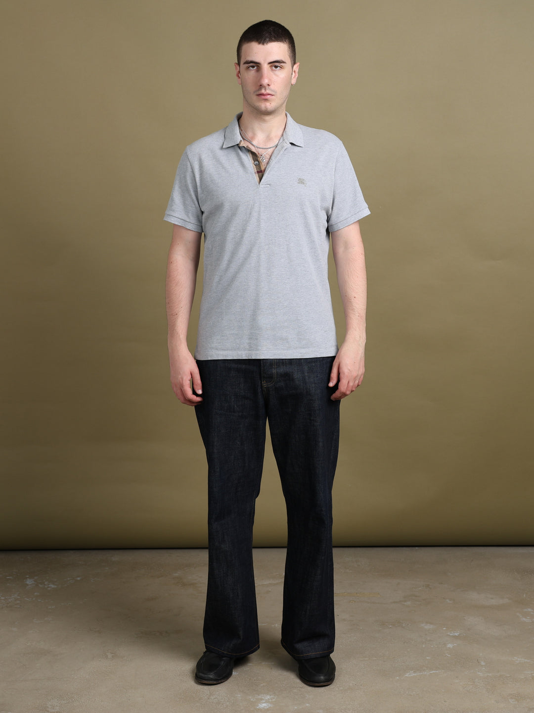 Burberry Brit Polo Shirt Grey Men's L - front