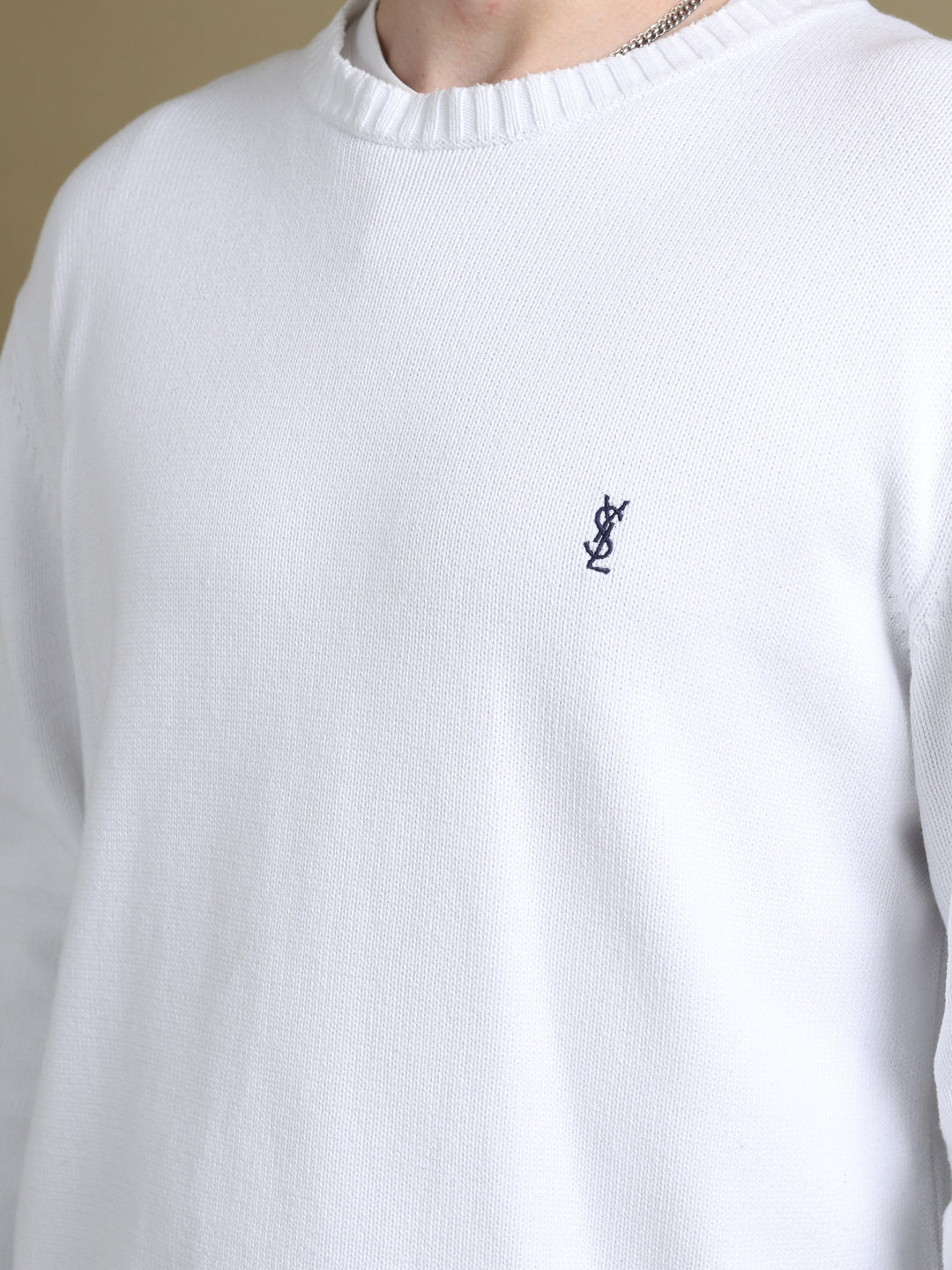 Yves Saint Laurent Heavy Knit Jumper White Men's L - detail 2