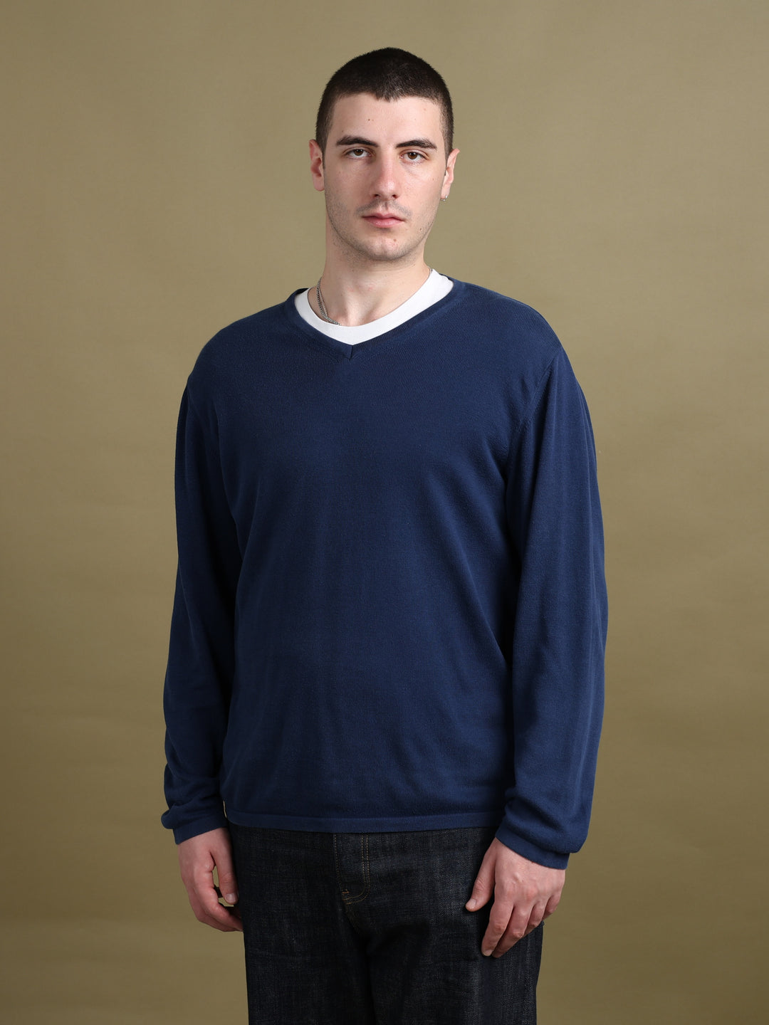 Iceberg V-Neck Jumper Blue Men's XL - back
