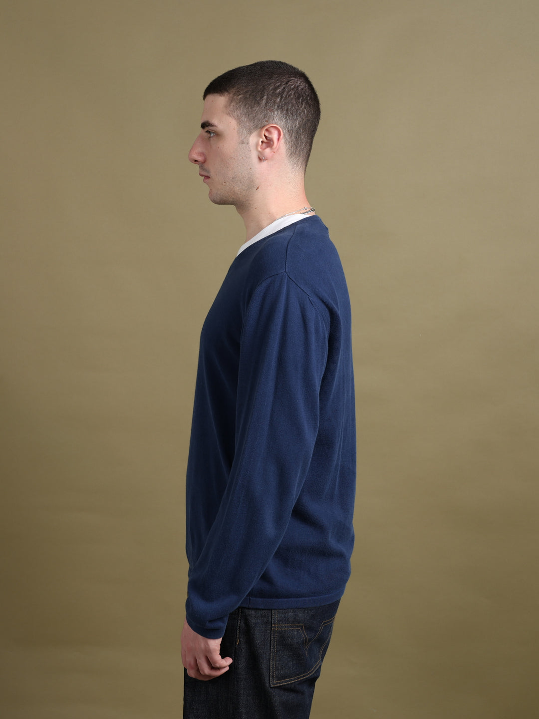 Iceberg V-Neck Jumper Blue Men's XL - fabric detail