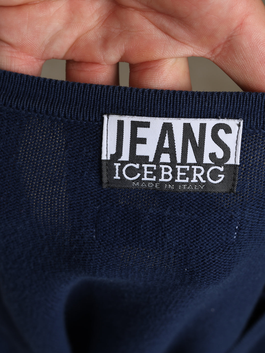 Iceberg V-Neck Jumper Blue Men's XL - detail 1