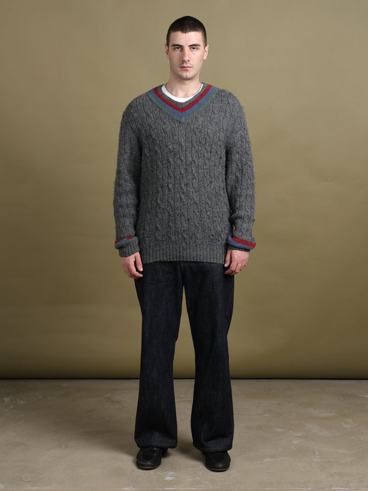Burberry V-Neck Jumper Grey Men's XL - back