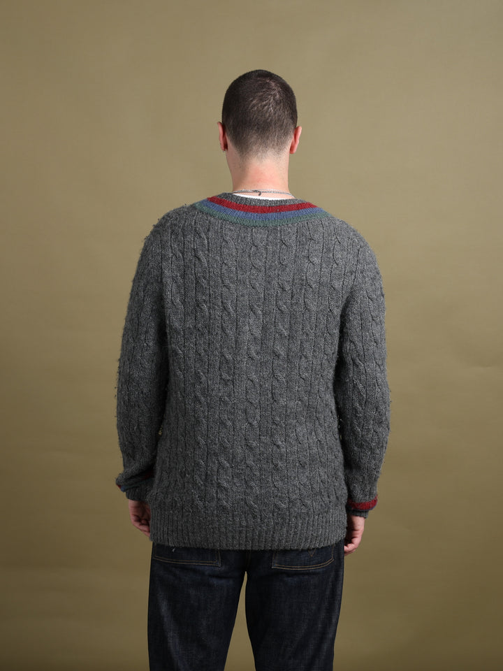 Burberry V-Neck Jumper Grey Men's XL - detail 1