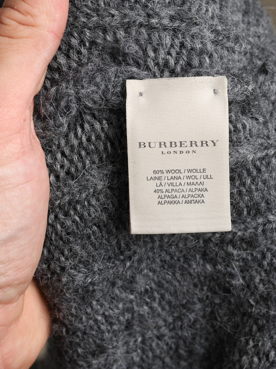 Burberry V-Neck Jumper Grey Men's XL - detail 3