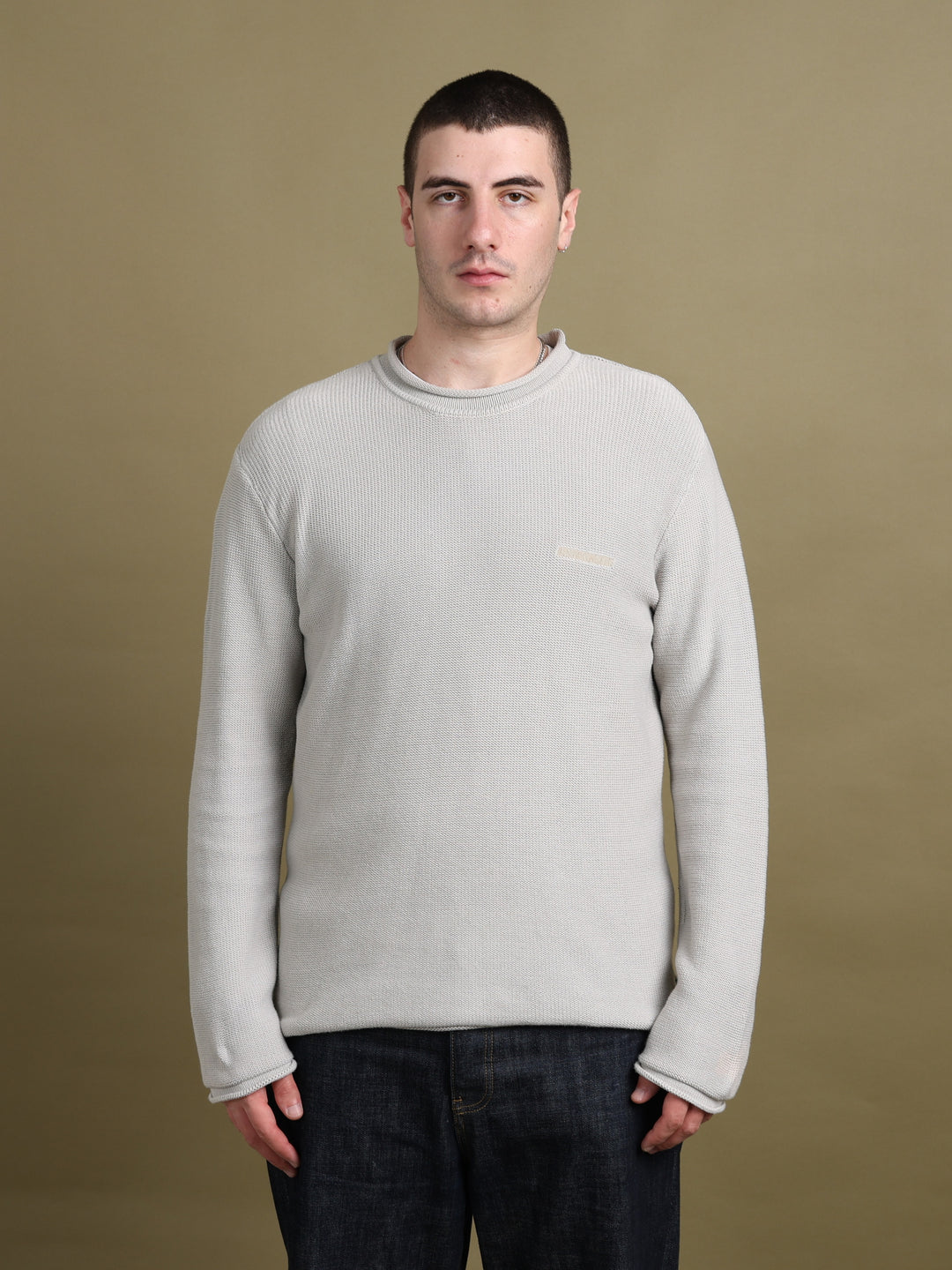 Armani Jeans Fisherman Neck Jumper Beige Men's XL - front