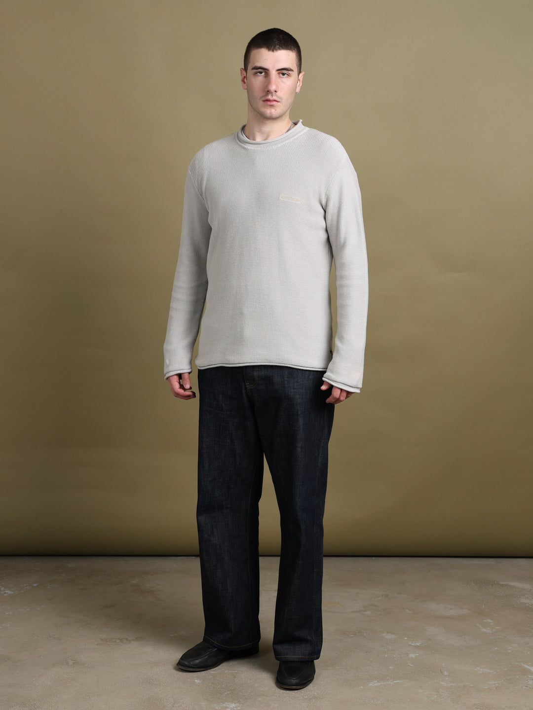 Armani Jeans Fisherman Neck Jumper Beige Men's XL - back