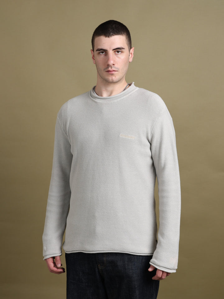 Armani Jeans Fisherman Neck Jumper Beige Men's XL - fabric detail