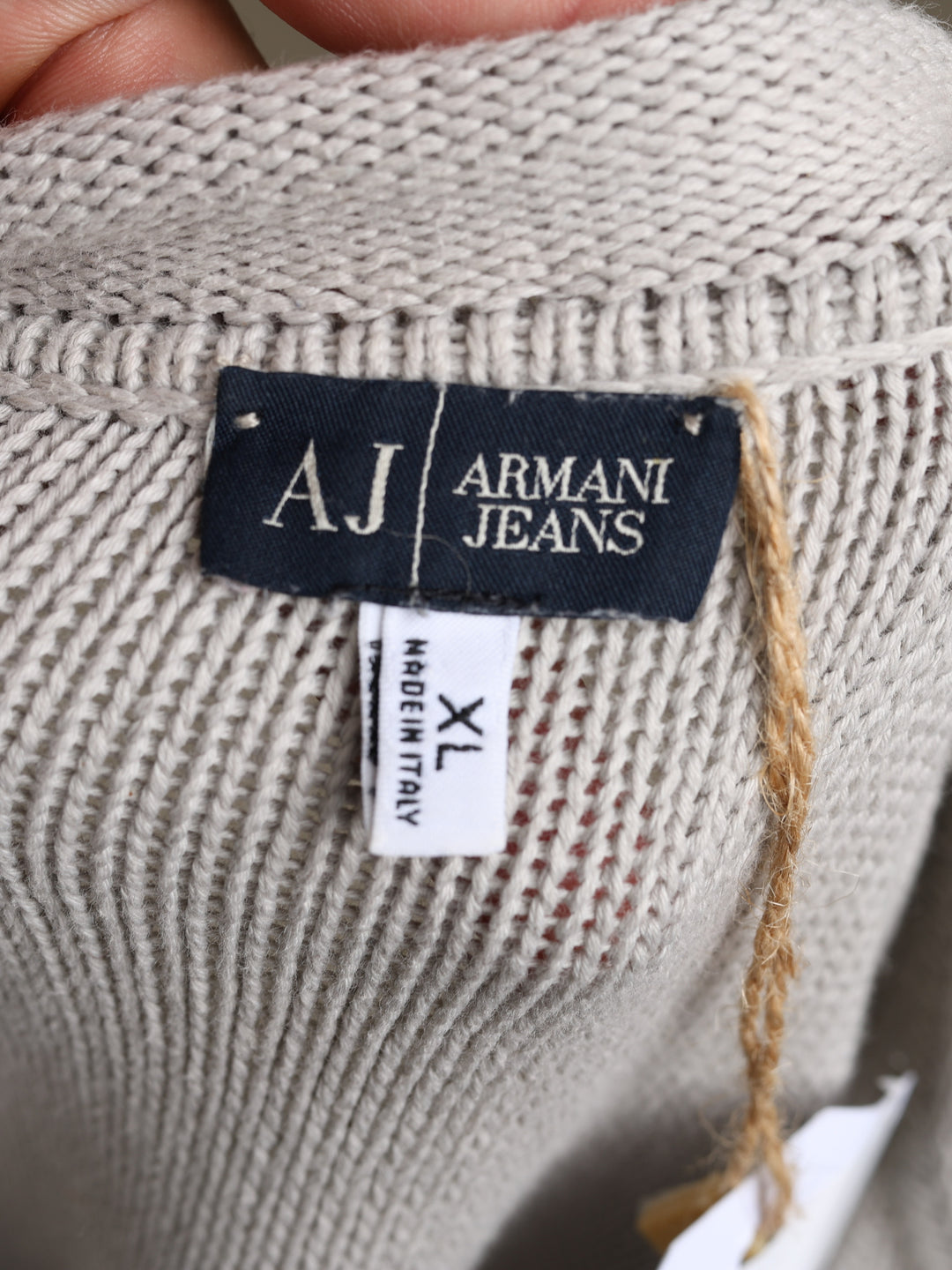 Armani Jeans Fisherman Neck Jumper Beige Men's XL - detail 4