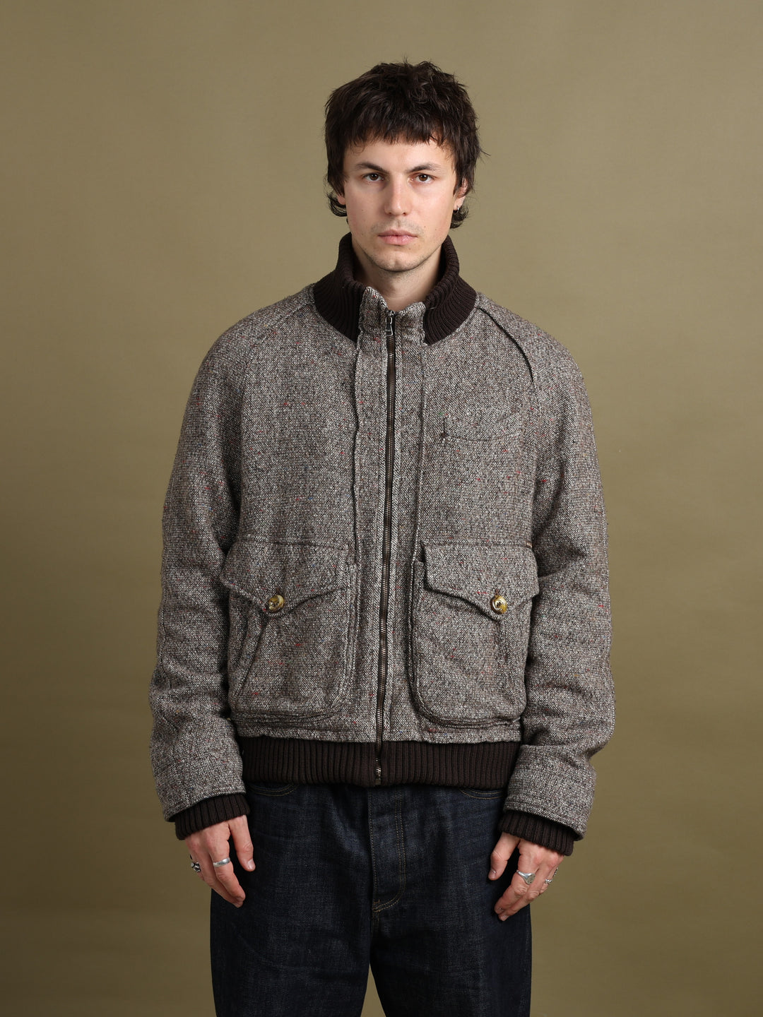 Dolce & Gabbana Bomber Jacket Grey Men's L - fabric detail