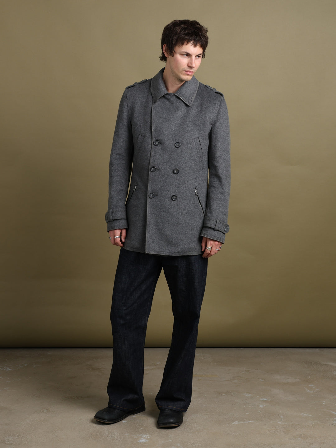Dolce & Gabbana Peacoat Grey Men's M - fabric detail