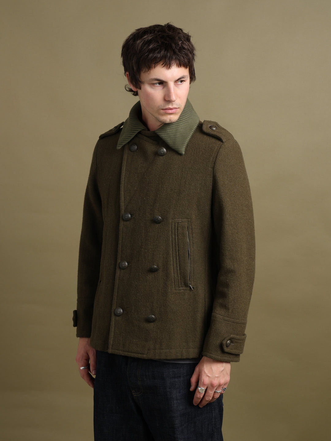 Dolce & Gabbana Peacoat Khaki Men's M - front