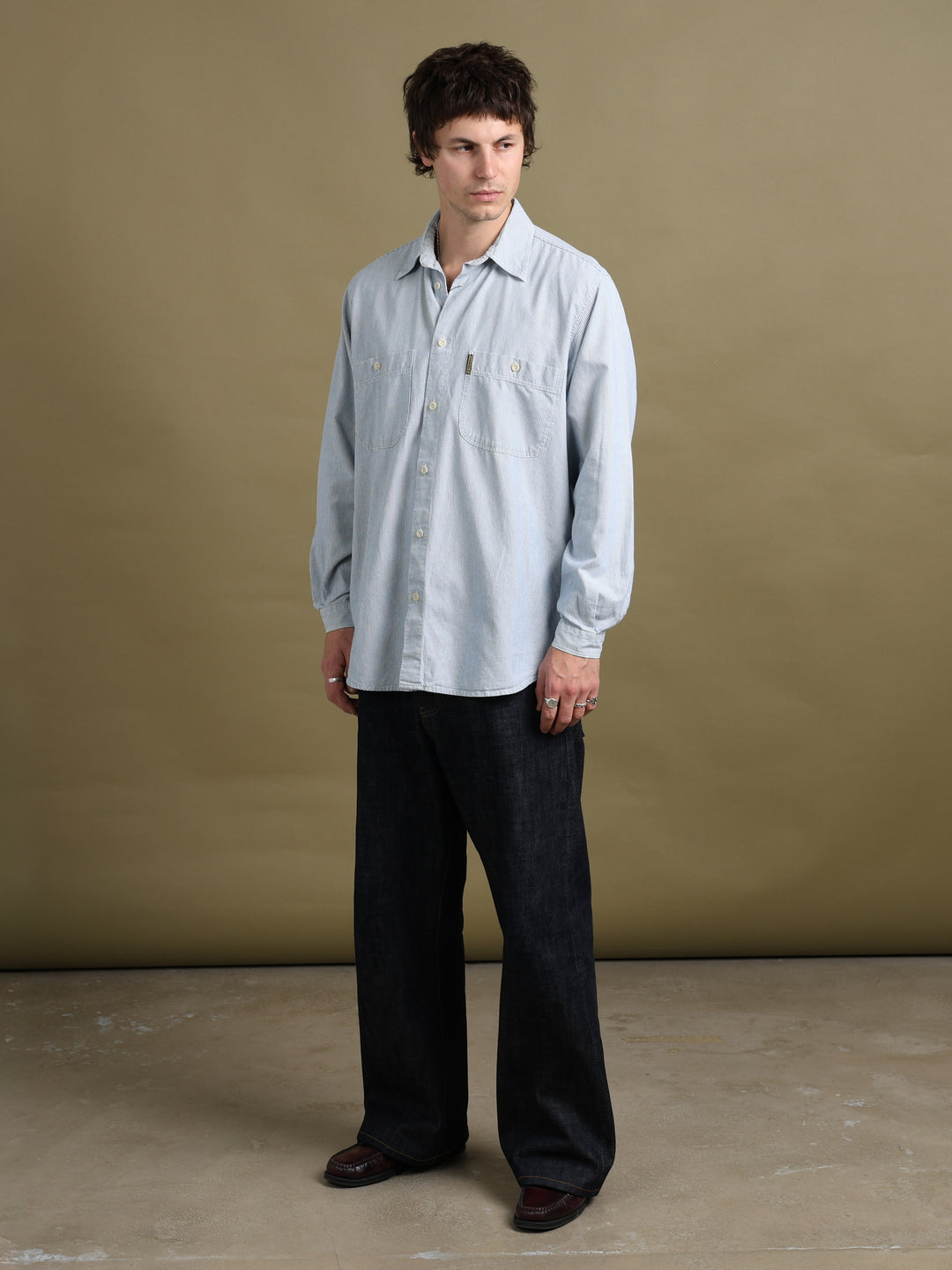 Armani Jeans Oxford Shirt White Men's L - fabric detail
