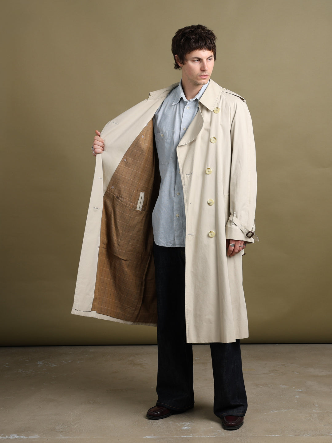 Burberry's Trench Coat Beige Men's L - fabric detail
