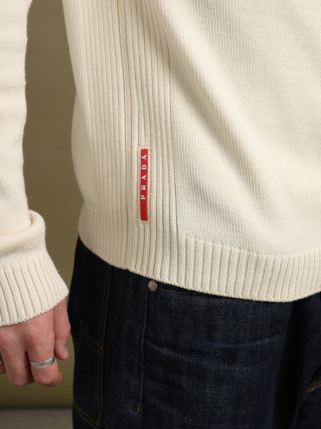 Prada Turtleneck Beige Men's M - fabric detail