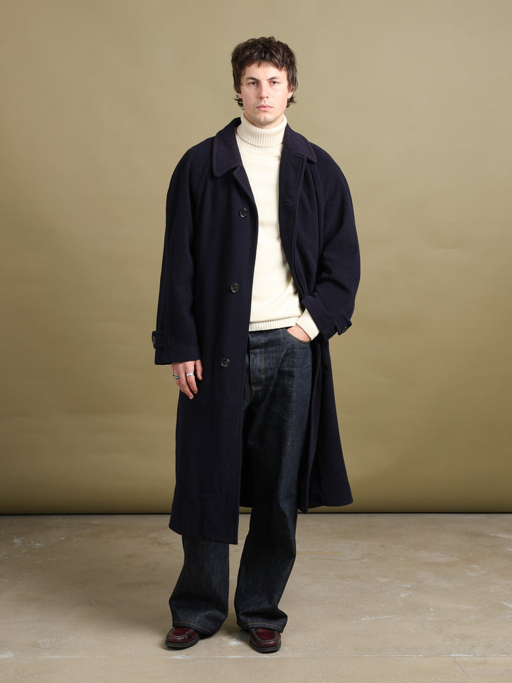 Hugo Boss Overcoat Navy Men's L - back
