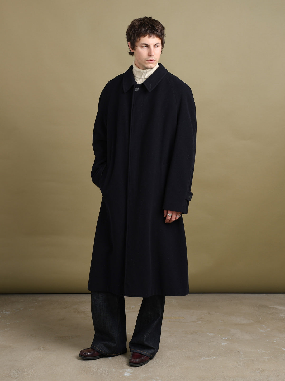 Giorgio Armani Overcoat Navy Men's XL - front