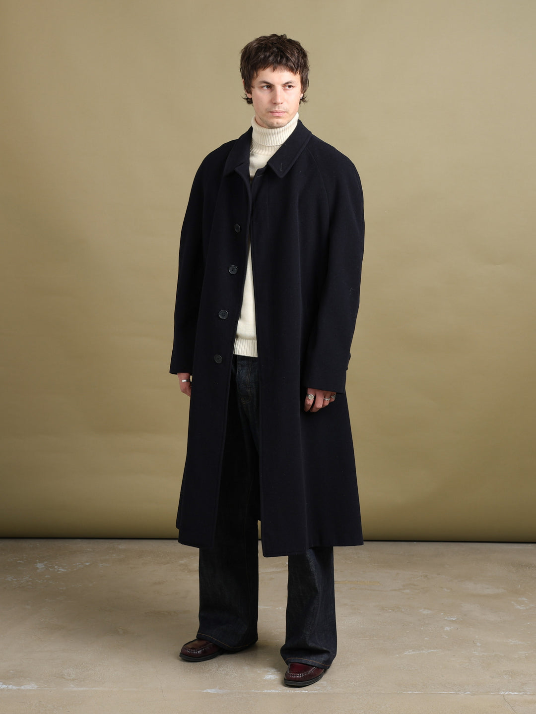 Giorgio Armani Overcoat Navy Men's XL - back