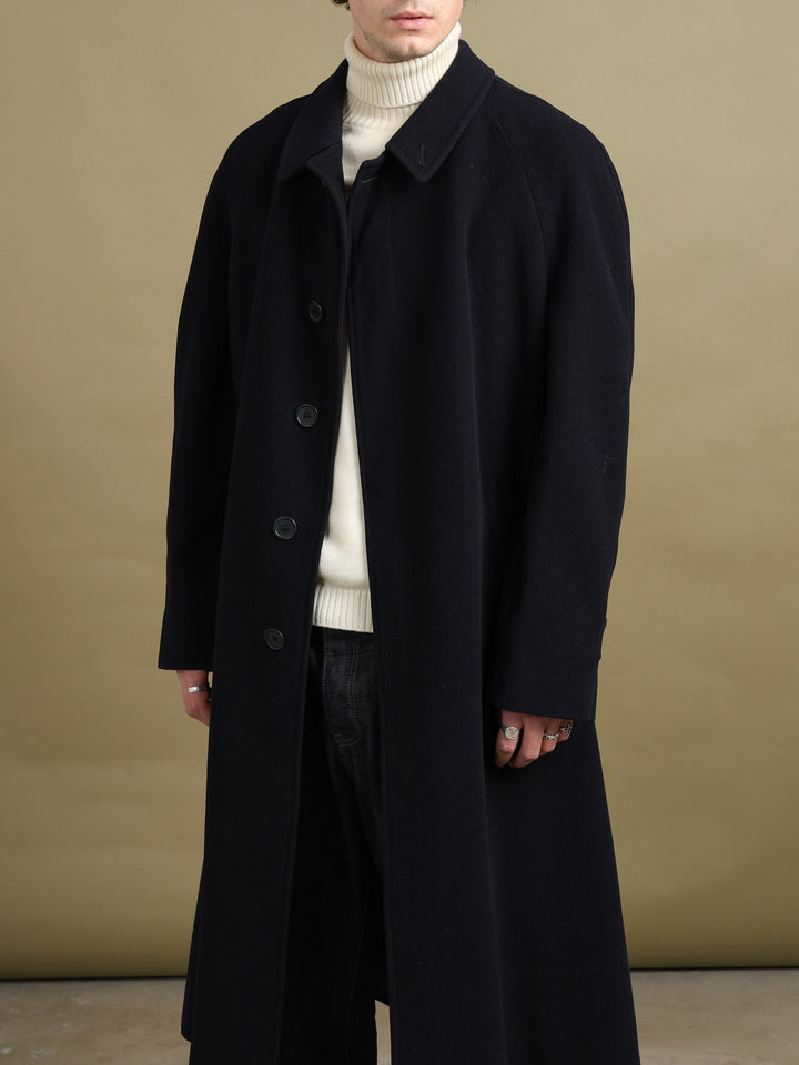 Giorgio Armani Overcoat Navy Men's XL - fabric detail