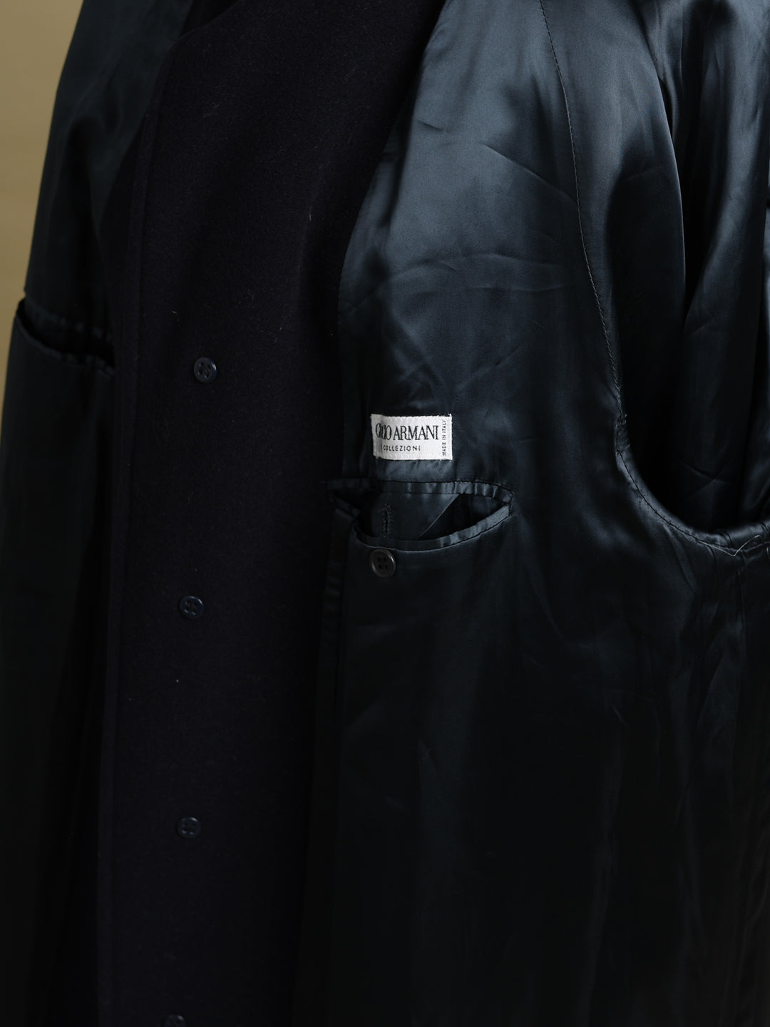 Giorgio Armani Overcoat Navy Men's XL - detail 5