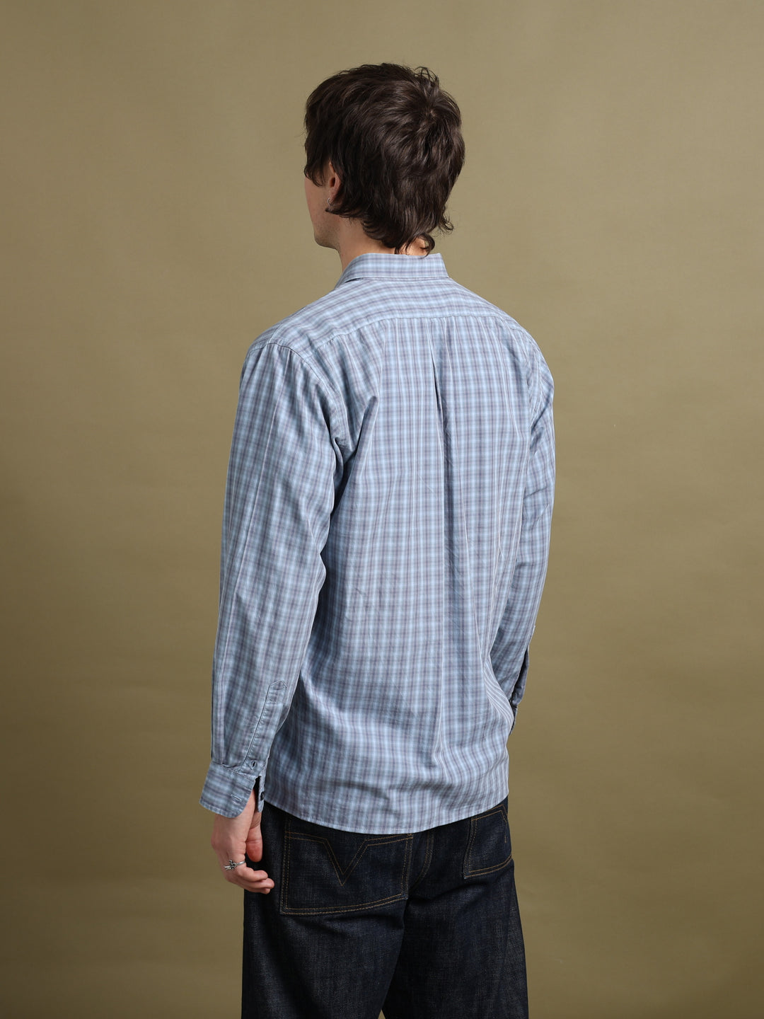 Thomas Burberry Check Shirt Blue Men's L - detail 1