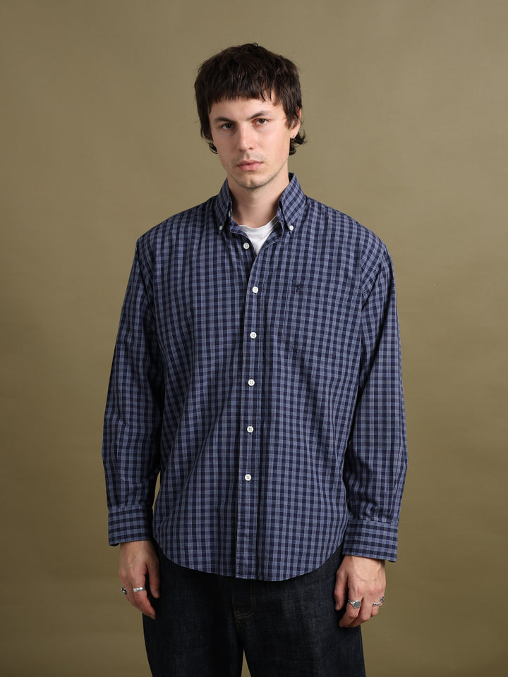 Yves Saint Laurent Check Shirt Navy Men's M - front