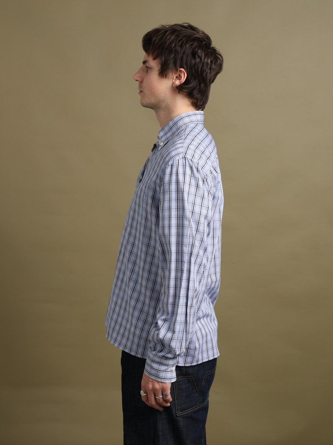 Valentino Jeans Check Shirt Blue Men's L - detail 2