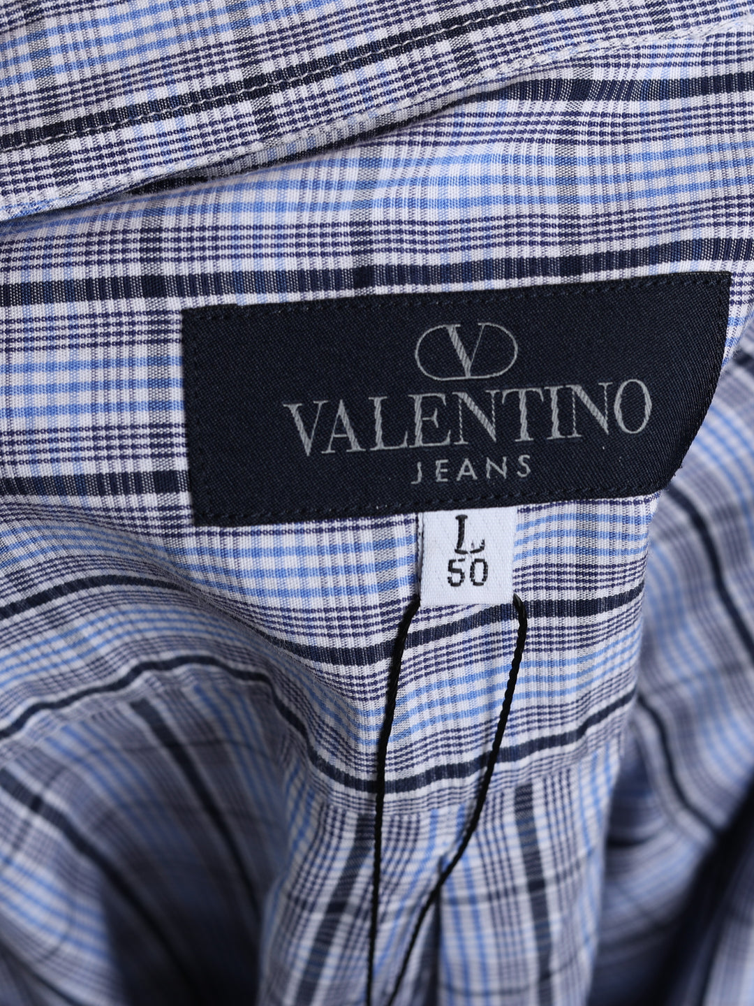 Valentino Jeans Check Shirt Blue Men's L - detail 4