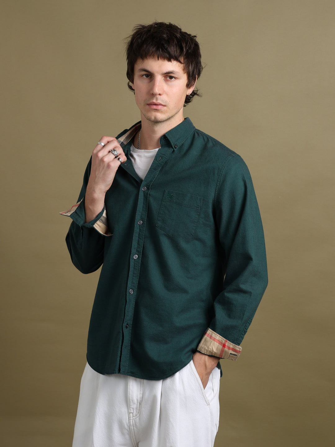 Burberry Brit Shirt Green Men's L - front