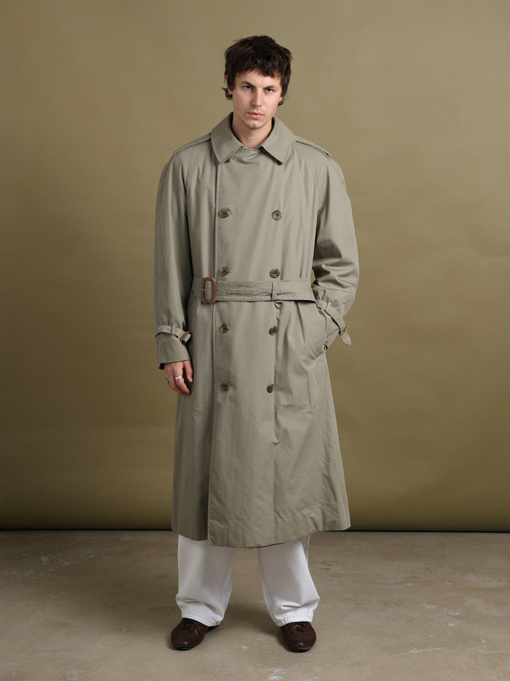 Aquascutum Trench Coat Green Men's L - front