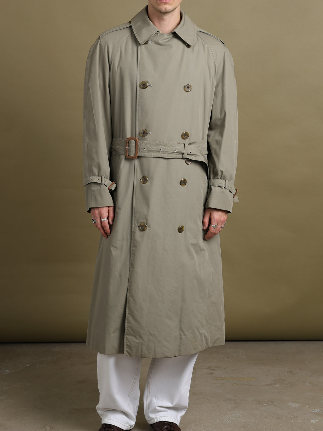 Aquascutum Trench Coat Green Men's L - styled