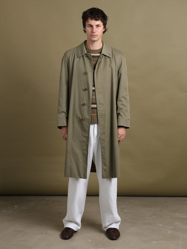 Burberrys Single Breasted Trench Coat Green Men's M - back