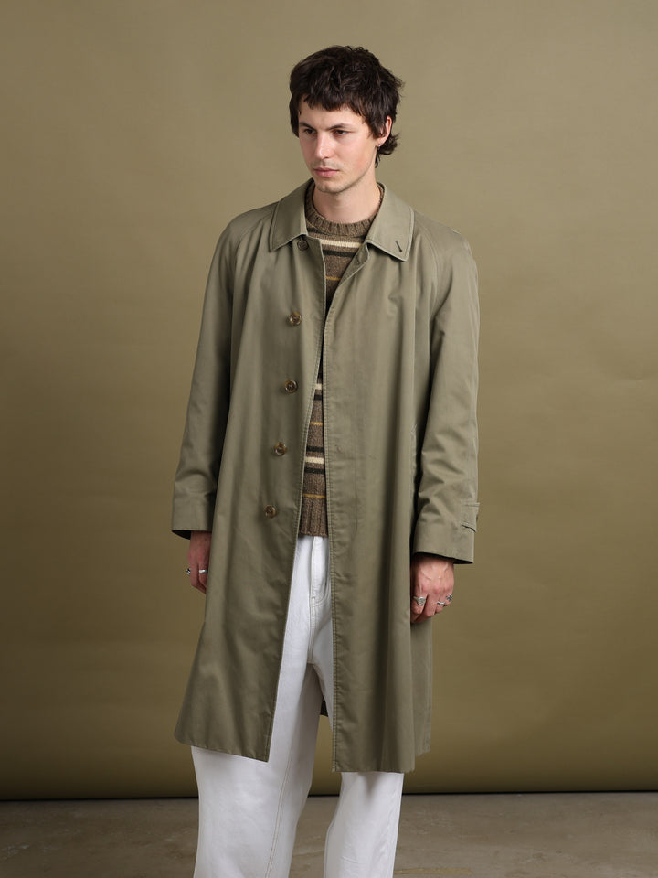 Burberrys Single Breasted Trench Coat Green Men's M - fabric detail