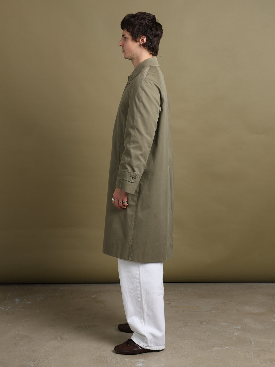 Burberrys Single Breasted Trench Coat Green Men's M - detail 3