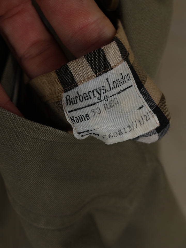 Burberrys Single Breasted Trench Coat Green Men's M - detail 8