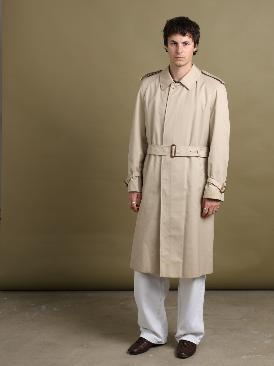Burberry Single Breasted Trench Coat Beige Men's M - front