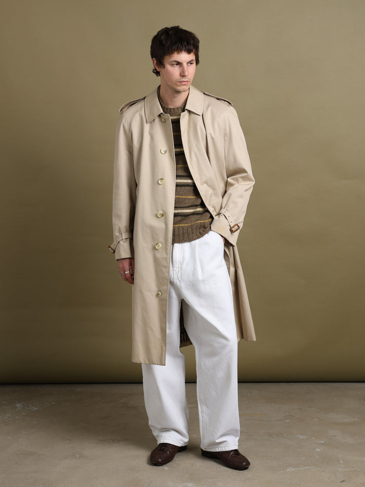 Burberry Single Breasted Trench Coat Beige Men's M - back