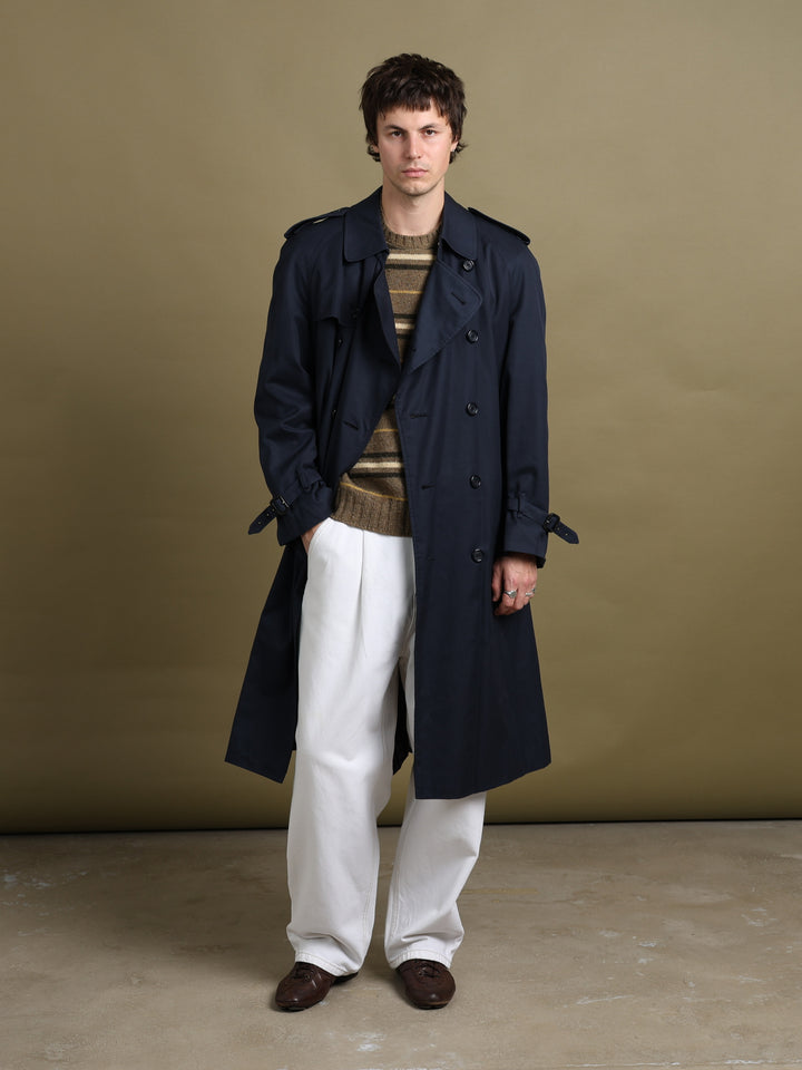 Burberry Trench Coat Navy Men's M - fabric detail