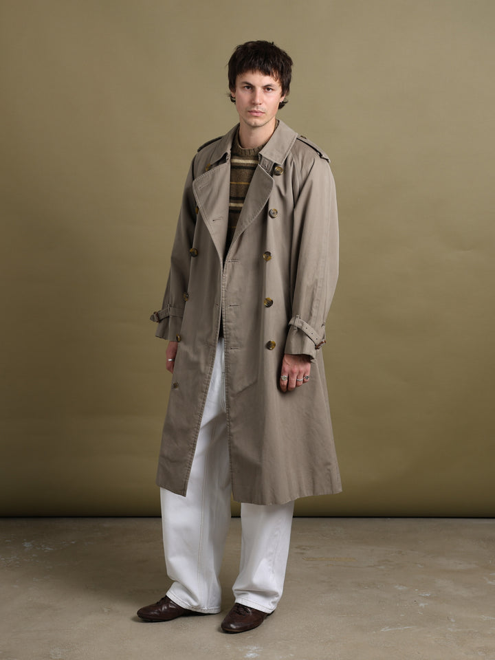 Burberrys Double Breasted Trench Coat Taupe Men's L - front