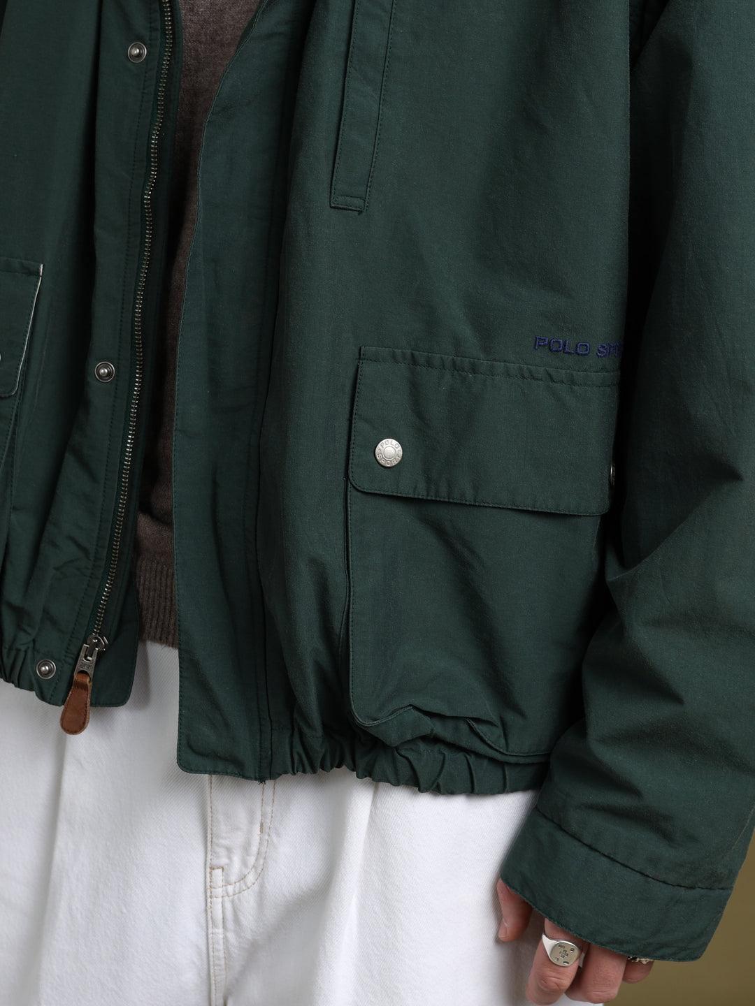 Polo Sport Bomber Jacket Green Men's L - fabric detail