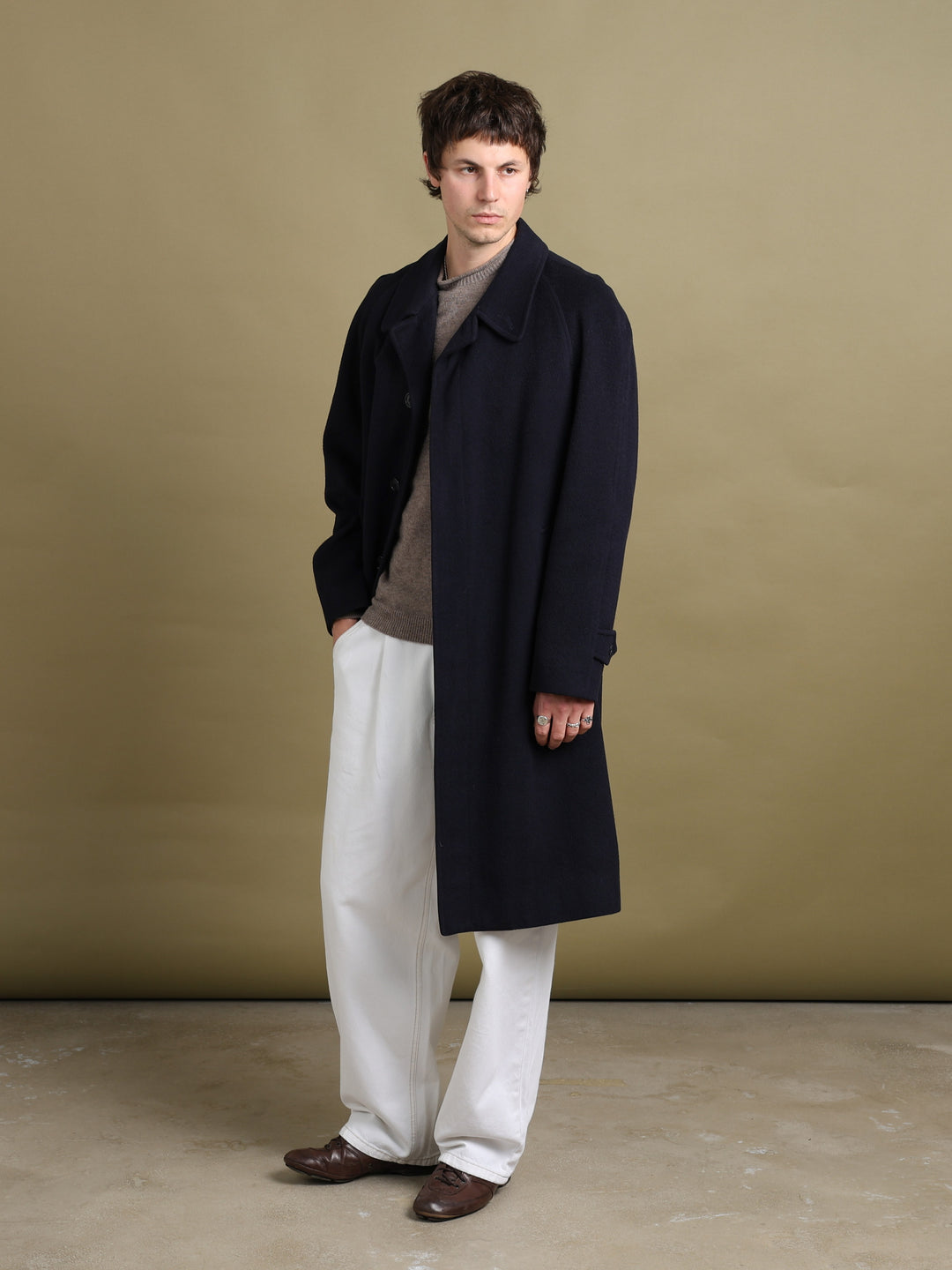 Burberrys Overcoat Navy Men's M - front