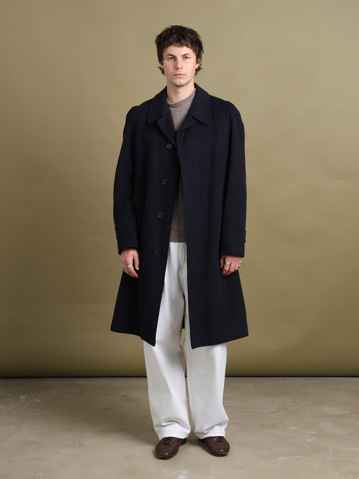 Burberrys Overcoat Navy Men's M - fabric detail